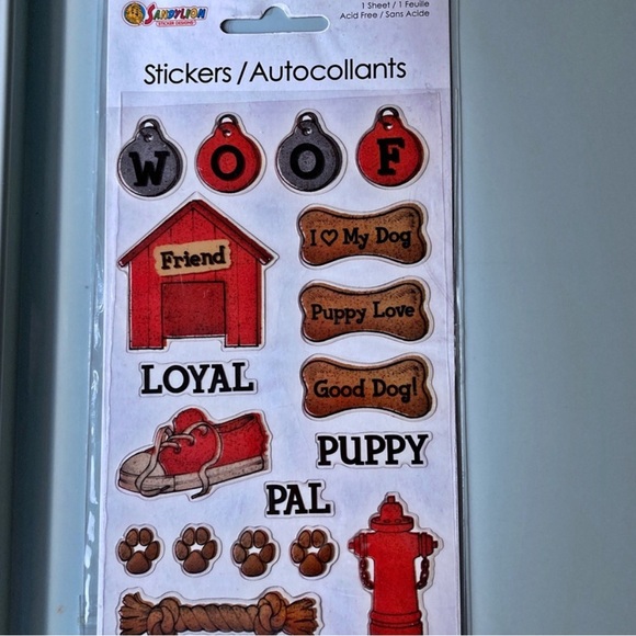 Sandy Lion Dogs Scrapbooking Bundle 3D Stickers Rubber Stamps NOS - Picture 5 of 9